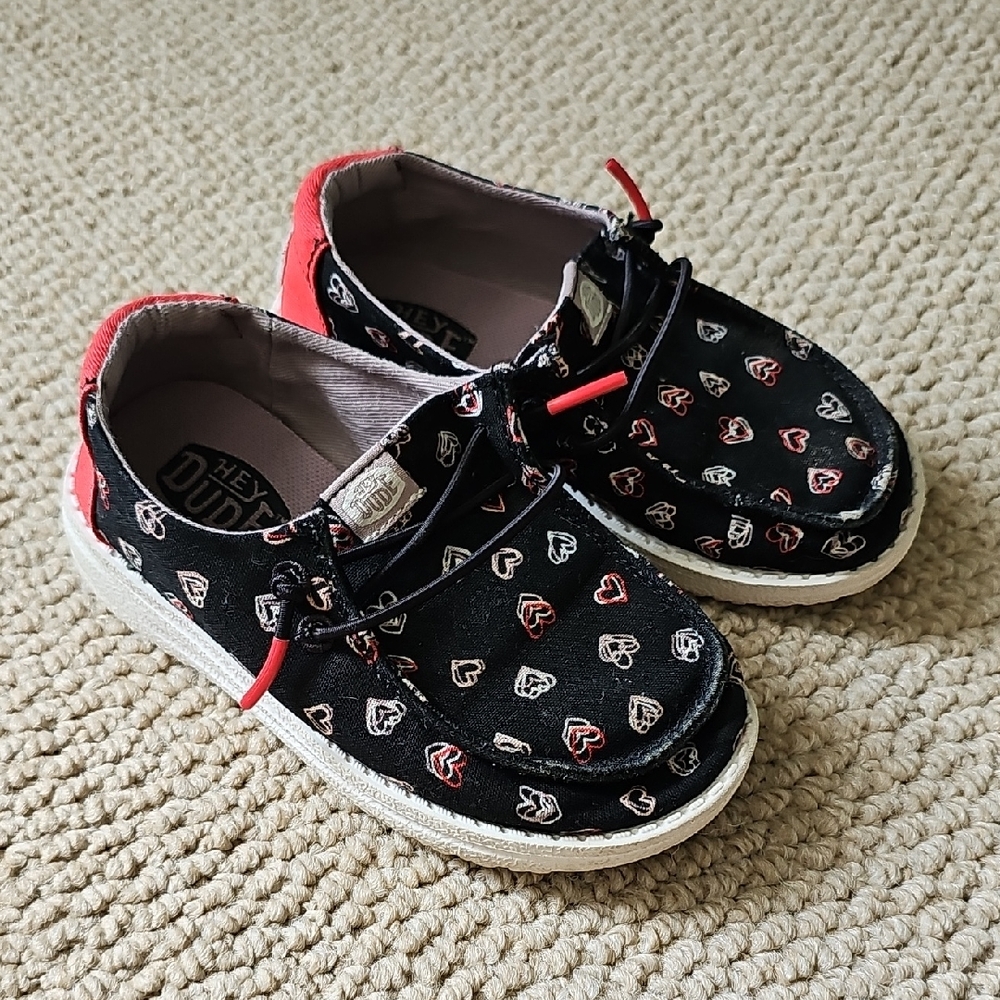 Hey Dude Black and Red Moccasin Shoes